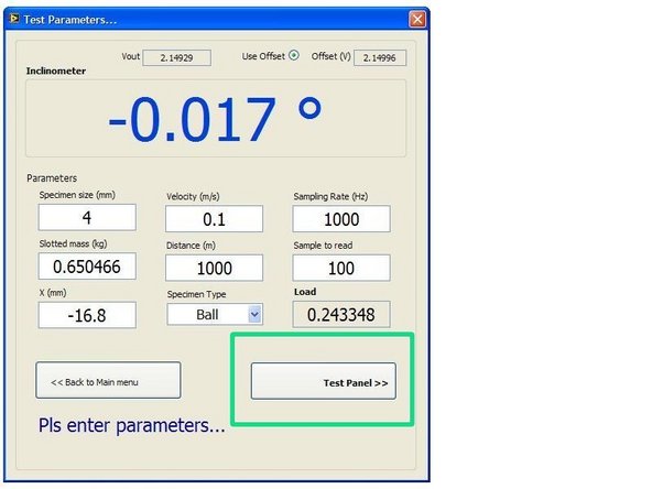 Click on 'Test Panel'