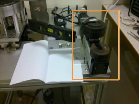 Add weights onto the actuator to act as counterbalance to any weights added to the load cell during calibration.