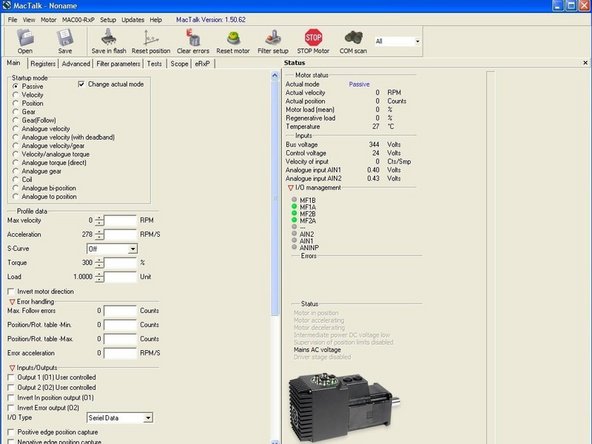 &quot;MacTalk&quot; is a software used to control the parameters of the motor as well as to troubleshoot the motor. More information on the software can be found in the &quot;MacTalk&quot; guide under the software sub-category.