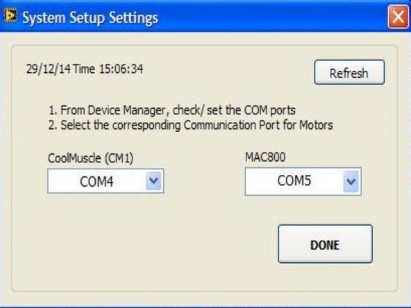 Clicking &quot;TEST ADMIN&quot; at the main manu directs the user to the system setup settings.