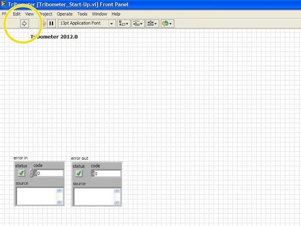 Click on the white arrow as shown to run the program