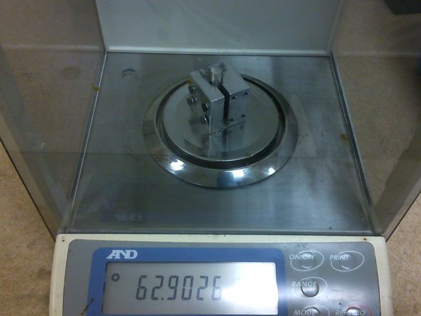 Always place the sample on the same spot on the weighing scale. Markings could be made on the weighing scale as shown in the picture.