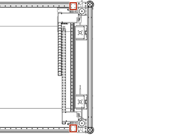With two people lift the XU axis and place it on the Y carriages