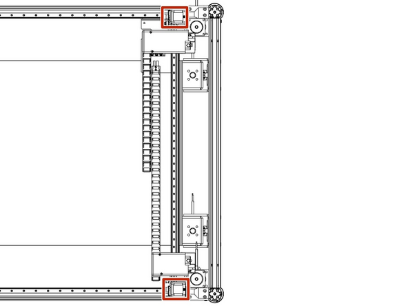 Have one person hold the gantry in place while the second person starts 4 M3x6 bolts into the Y carriages.