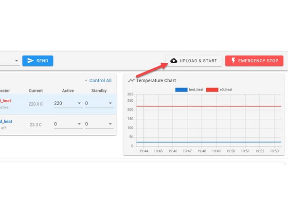 If you want to upload a file for immediate printing, ensure nothing is running on the Daedalus and that the build plate is clear.