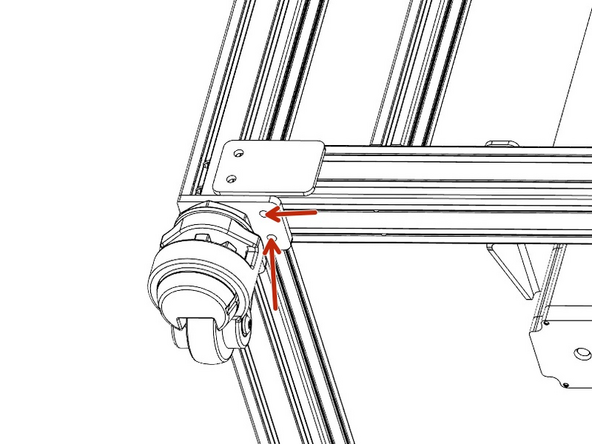 Next, tighten the bolts securing the Stepper or Ider( depending on the corner) and Caster Mounts to the X Frames.