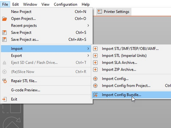 Select the File drop down