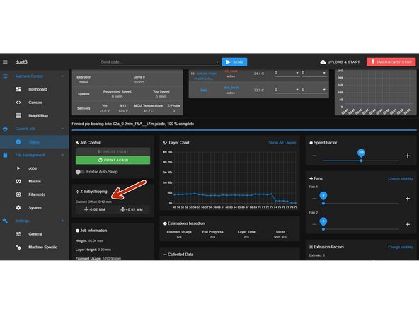 In this example we have +0.12 Z offset.
