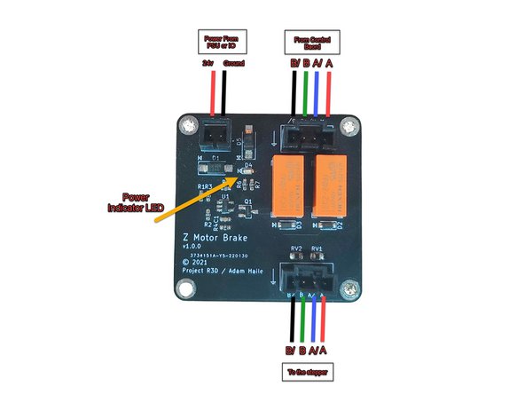 Without power applied to the Brake board and the LED is lit your motor will not be driven.