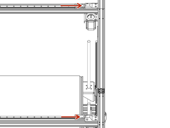 Now that the XU axis is prepped, slide the Y carriages to the endstops (towards the motors)