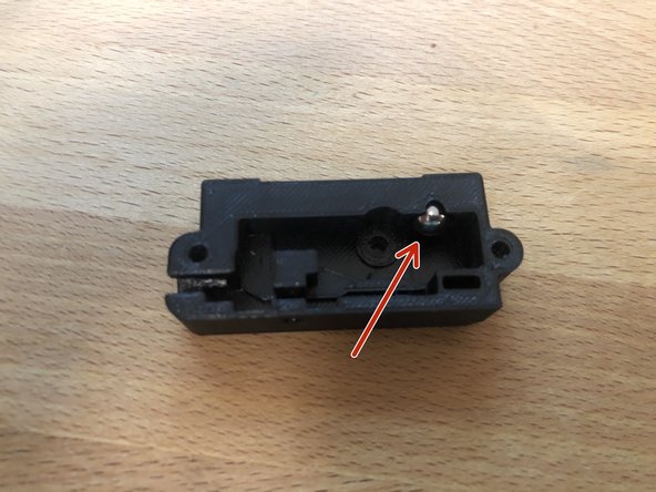 Insert ball bearing into fsenzor-box as shown