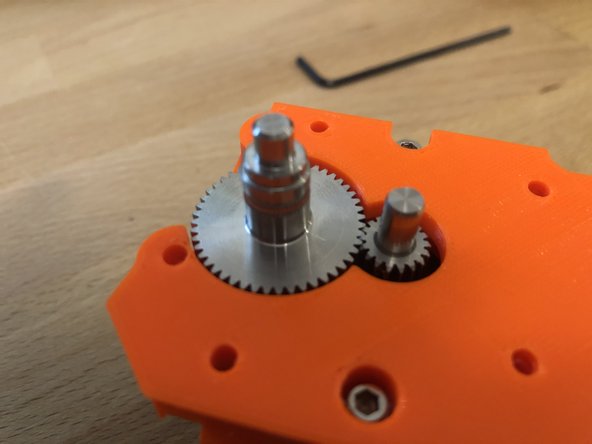 The reduction gear the the small gear should line up (pic 3)! If they don't (pic 2) then remove the stepper and move the small gear.