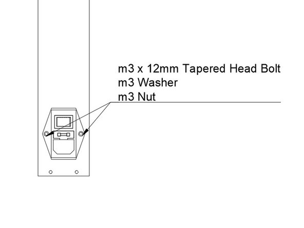 Install the assembled and wired Power Switch / Plug module into the rear Ebox Panel.