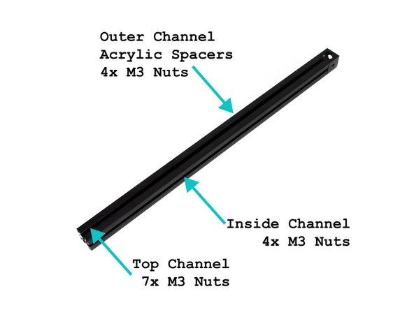 Hold the extrusion as it will be oriented on the printer (make sure the big hole on the corner cube faces up).