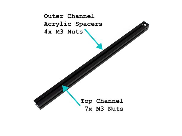 Hold the Extrusion as it will be oriented on the printer (make sure the big hole on the corner cube faces up).
