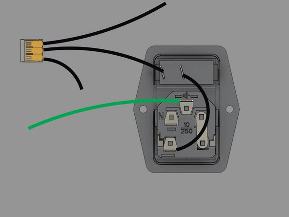 Add a 80mm black wire with a ring terminal into one slot in the WAGO, and a 300mm black wire with a ring terminal into the other slot in the wago.