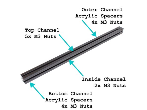 Slide (5) M3 x 16mm hex head bolts into the top channel.