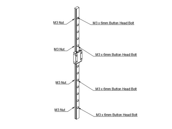 Prep the Z axis mgn12 linear rails in the same fashion as for the X axis rails.