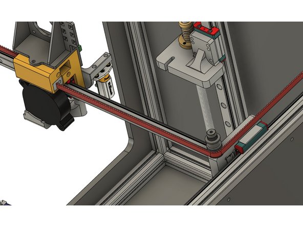 Put another belt clip on, and insert the bolt into the lower rear hole on the Y carriage.  Attach it with (1) m3 x 45mm bolt and (1) m3 washer.