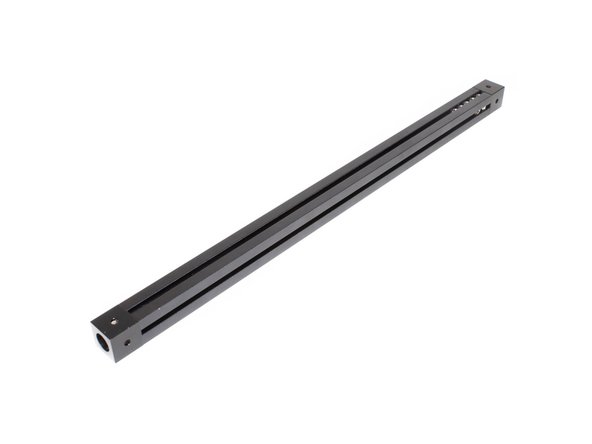 Use (1) M3 x 8mm socket head screw to attach the second corner cube to the other end of the bottom left extrusion. Note hole orientation.