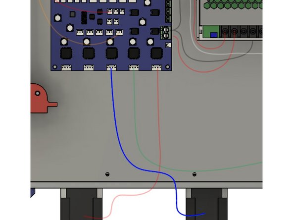 Connect the Right Z stepper to the Drive 7 port on the Duex5, which is labelled E4 MOT.