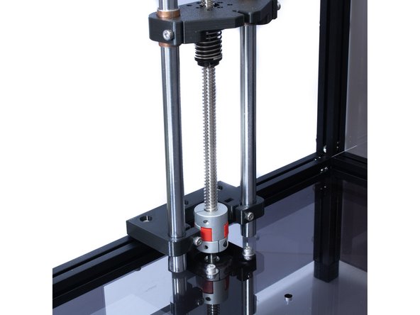 Raise the Z yoke and slide the leadscrew up through the yoke.