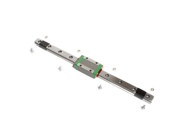 Select 4 evenly spaced holes in your linear rail. (2 empty holes between each bolt)