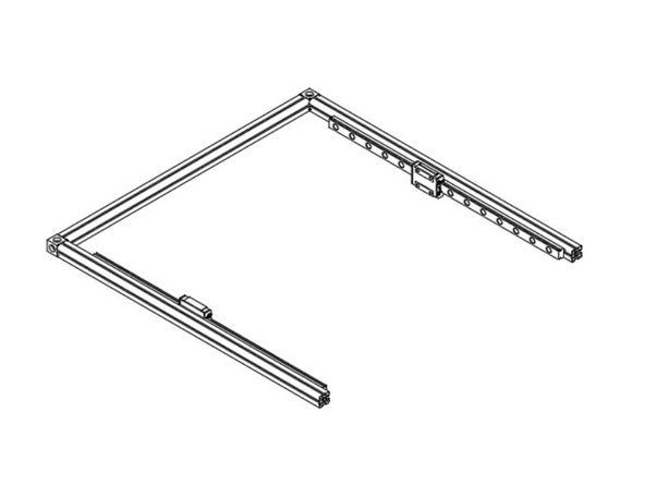 Attach Linear rail to Top Front and Top Back Extrusions by sliding the M3 nuts into the inside channel on the extrusion.