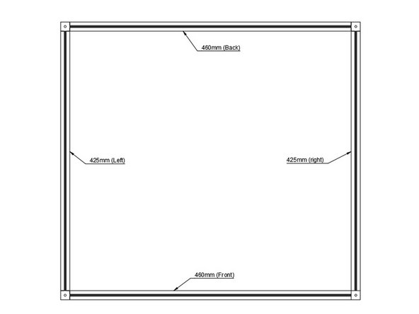 Layout Bottom Frame as shown.  Note that the corner cubes should have a small hole facing up.