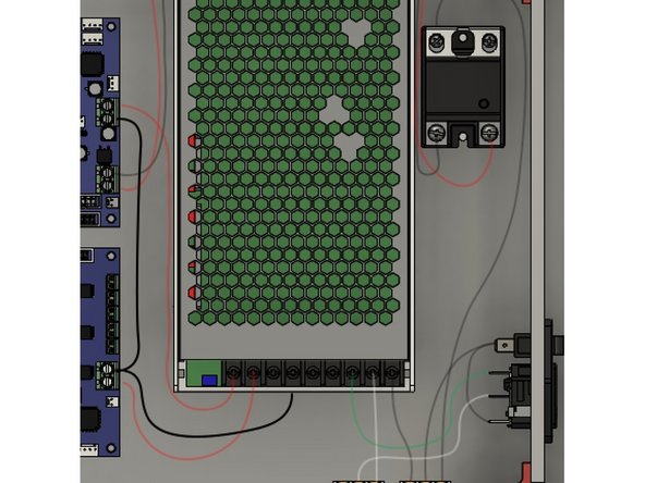 Connect the ring terminal on the Y cable to the PSU &quot;-&quot; connection.