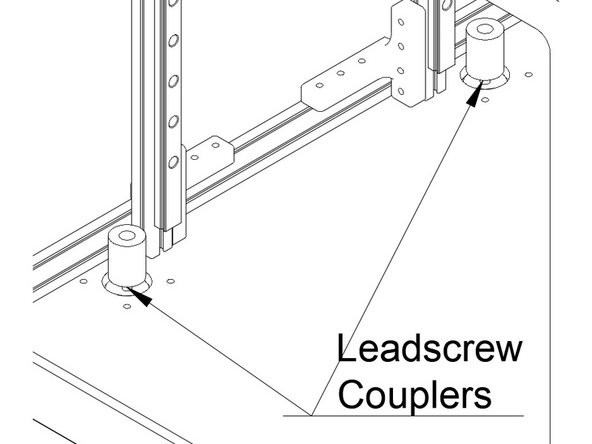 Install the (3)  Leadscrew couplers onto the Z stepper shafts.  The couplers should be fully seated and tightened.