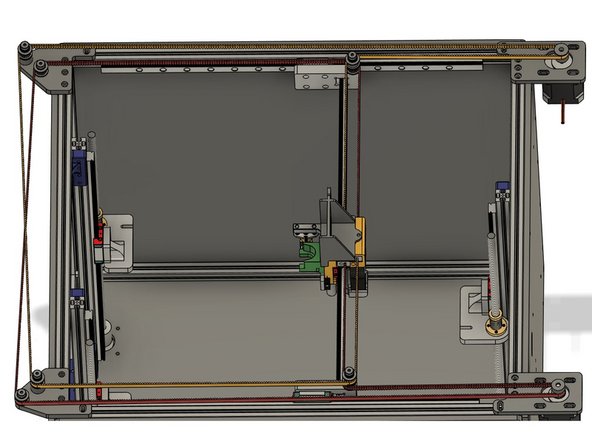 To install the rear or &quot;X&quot; belt, start by installing a belt clip on the end of the belt, and insert it into the top hole on the front of the Y carriage.
