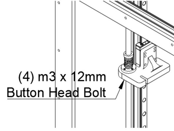 Insert the leadscrew down through the hole in the yoke, and into the leadscrew coupler.