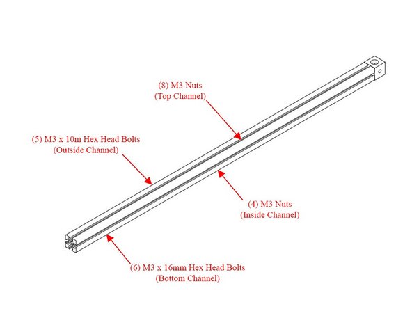 Hold the Extrusion as it will be oriented on the printer (make sure the big hole on the corner cube faces up)
