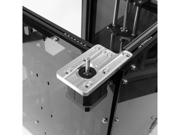 Attach one of the 0.9 degree NEMA 17 steppers to the front idler mount using (4) M3 x 8 socket head screws.