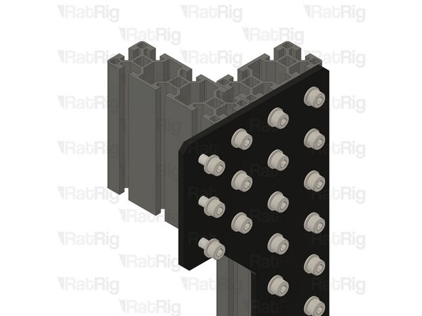 Using the marked screws, secure the extrusion to the right side Z plate.