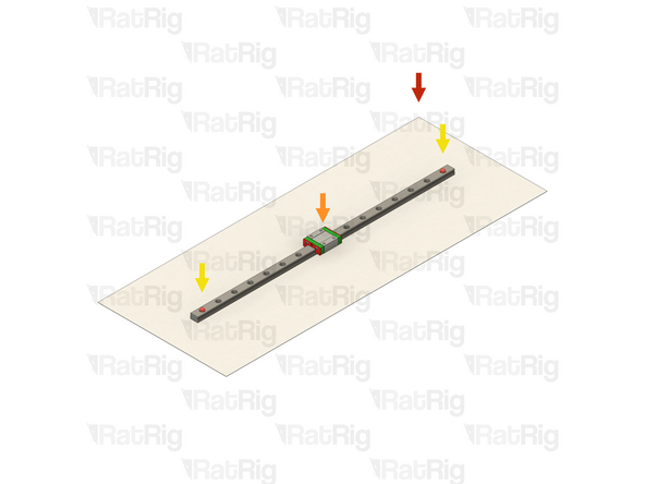 The linear rails are supplied with a protective oil coating on them. It is strongly recommended to prepare your work surface with paper towels and to wear disposable gloves