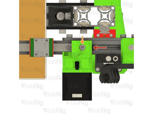 Push the X-axis motor as shown, it should be flush with the end of the linear rail