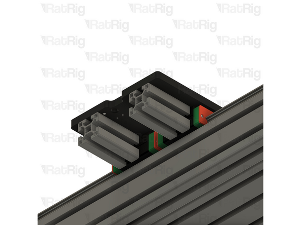 Position each 4040 extrusion as shown, ensuring that the tapped end of the extrusion faces away from the gantry