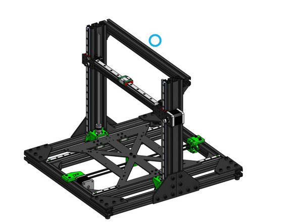 3030 T-Slot 492mm. Hold against the Z pillars and tighten screws on Corner Connectors below.