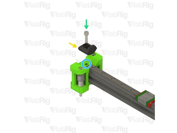 Fasten the remaining M3x8 screws, starting from the left