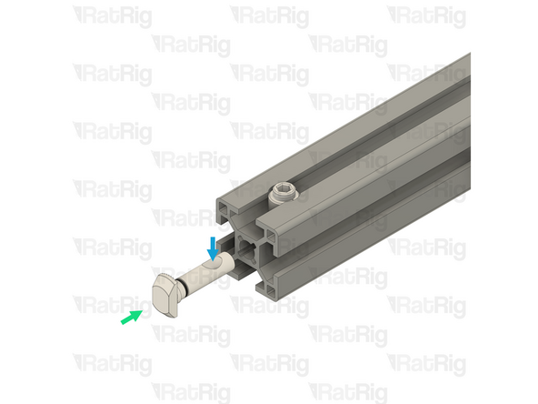 Insert the Quick Connector Housing into the hole in the aluminium extrusion