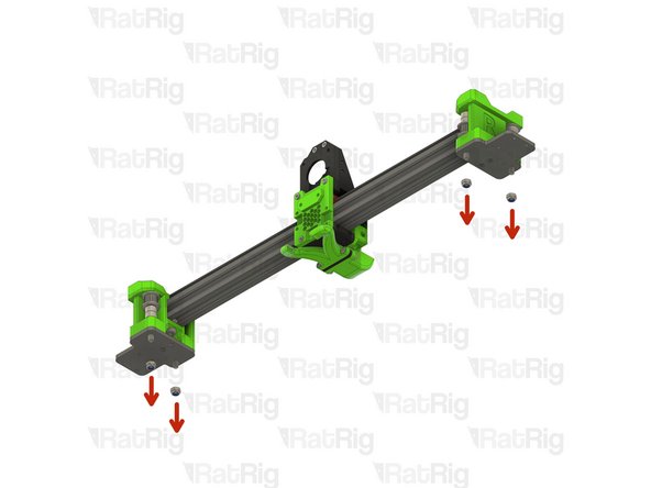 Remove the four marked M5 nylon locking hex nuts