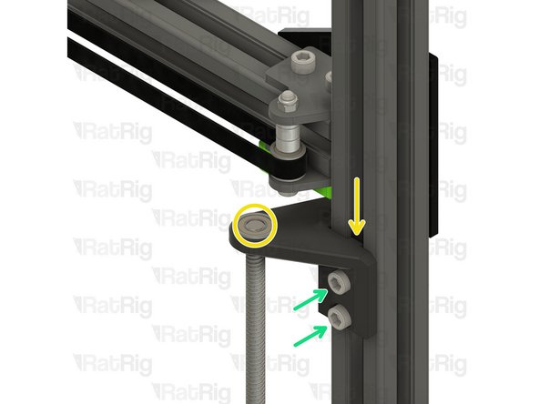 Push the constraint assembly downwards until the leadscrew is flush with the top of the bearing