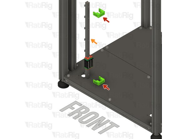 Install the two HG15 3030 alignment tools as shown, this will make sure the linear rail is positioned correctly