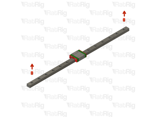 Remove the plastic stops installed in the ends of the linear rail