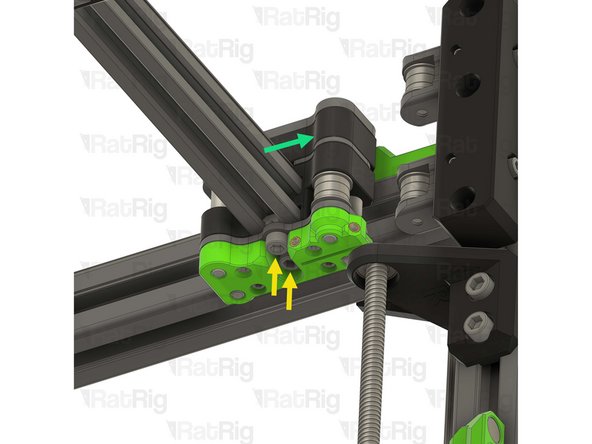 This shows an exaggerated example of a misaligned gantry. The left side has a gap between the XY joiner and Y-axis bumper, and the right side has already touched the bumper