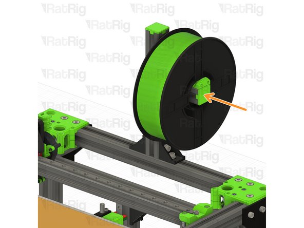 Slip your filament spool into place and you are  ready to begin using the holder. The printed part keeps the spool secured when it spins.