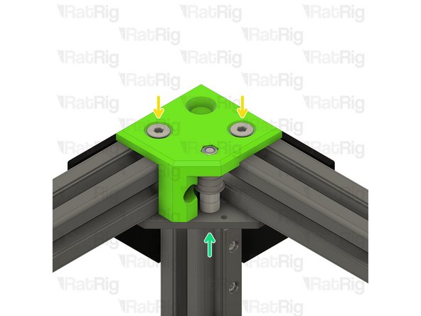 Install the left CoreXY idler onto the frame as shown
