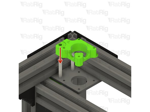 Install the xy_motor_cage_bottom_left printed part as shown